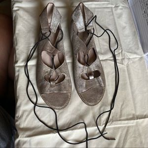 Seychelles Silver Lace-up Sandles
